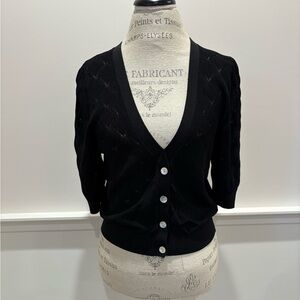 Wilfred Black Cropped Knit Cardigan